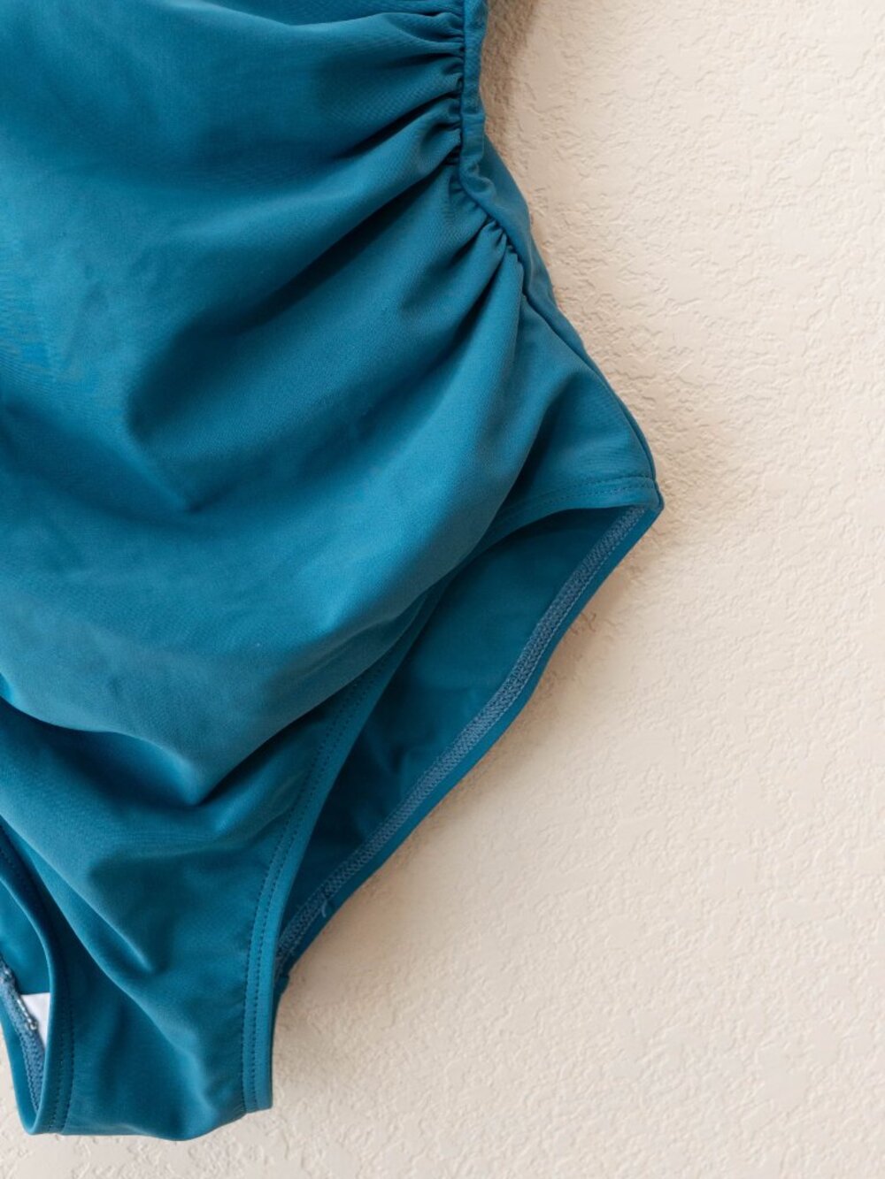 Emerald Bay Womens 12 Teal One Piece Swimsuit Ruched Tummy Control Adjustable - Picture 6 of 12